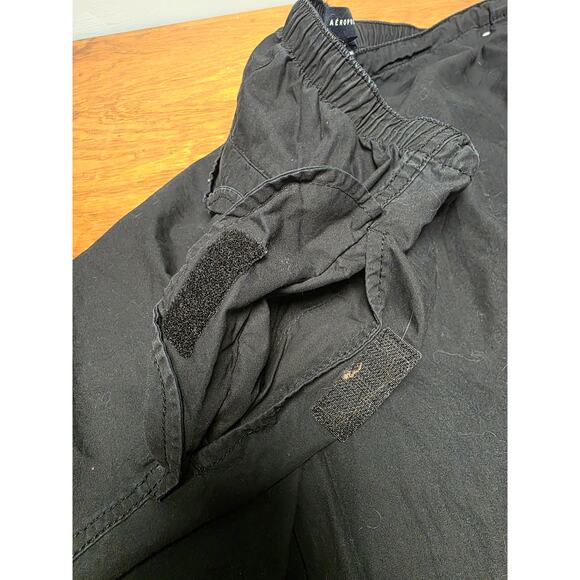 Aeropostale Women's M Black Parachute Pants Cargo Style Pockets Alt Goth Grunge - Picture 6 of 11